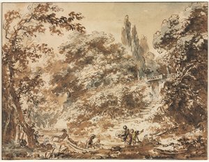 Scene i en park av Jean Honore Fragonard