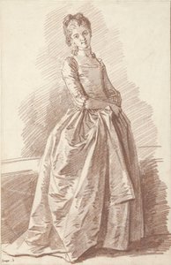 Ung kvinne står, vendt av Jean Honore Fragonard
