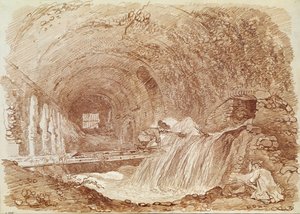 Stall of Maecenas ved Tivoli (rødt kritt på papir) av Jean Honore Fragonard