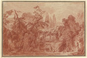 Terrasse og hage til en italiensk villa av Jean Honore Fragonard