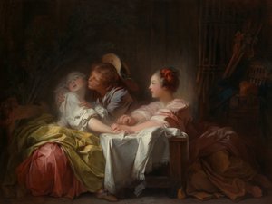 Det stjålne kysset, ca. 1760 av Jean Honore Fragonard