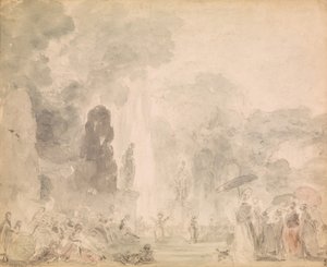 Utsikt over en park, sent på 1770-tallet. av Jean Honore Fragonard