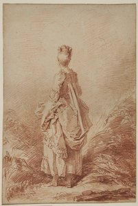 Ung kvinne ser tilbake av Jean Honore Fragonard