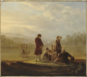 Voltaire og bøndene i Ferney, ca 1770.