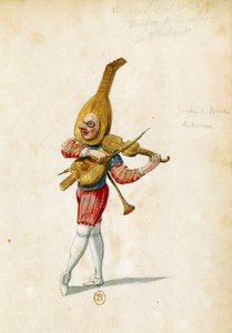 Kostymeskisse av Jean Berain den eldste (1640-1711) for Le feste di Amore e di Bacco (The Celebrations of Love and Bacchus), ballett av Jean-Baptiste Lully (1632-1687), fremført på Palais-Royal i Paris, 15. november