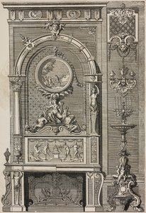 Peis, av Jean Berain (1640-1711), gravering av Scotin Aine fra L