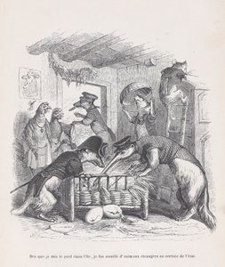 Så snart jeg satte min fot på øya... fra Scener fra det private og offentlige liv..., ca. 1837-47. av Jean Ignace Isidore Gérard