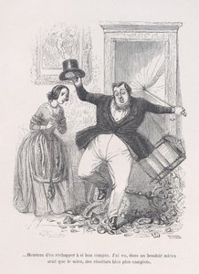 ...Glad for å slippe unna med det så billig. fra The Little Miserie of Human Life, 1843. av Jean Ignace Isidore Gérard