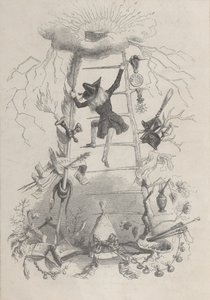 Illustrasjon i Jerome Paturot, av Louis Reybaud, Paris, 1846, ca. 1846. av Jean Ignace Isidore Gérard