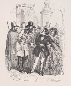 Man ville kunne skylde på deg i tre år hvis du droppet hatten. fra den lille M..., 1843. av Jean Ignace Isidore Gérard