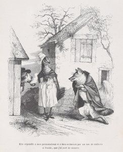 Hun svarte på mine protester og eder med en tone av hån så kaldt at jeg sverget ..., ca. 1837-47. av Jean Ignace Isidore Gérard