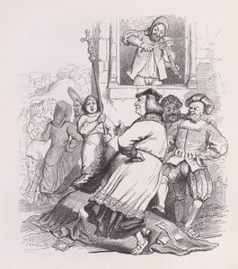 The Fiddler of Meudon fra The Complete Works of Béranger, 1836. av Jean Ignace Isidore Gérard