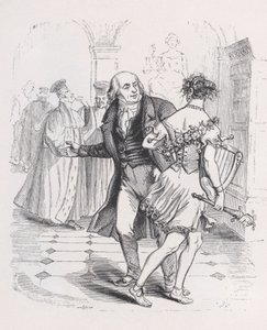 Den flyktende musen fra The Complete Works of Béranger, 1836. av Jean Ignace Isidore Gérard