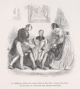 Den sørgende enken gir dem begge rett til å gjøre det godt... Og de beholder begge en evighet..., 1843.
