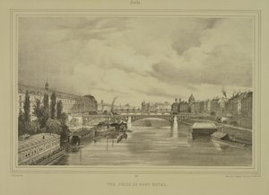 Utsikt over Pont Royal, utgitt av Auguste Bry