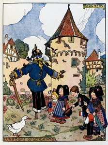 Alsace Heureé; Gendarmens uniform i Bergheim;