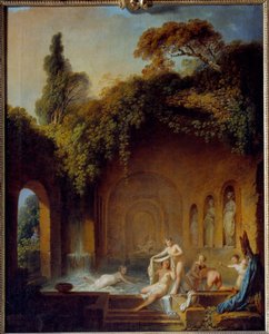 Nymfenes bad Maleri av Jean Jacques Francois Barbier l'Ain (1738-1826) Rouen fra 1800-tallet, Musee des Beaux Arts