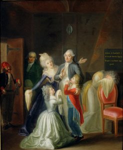 Farvel til Louis XVI av hans familie i tempelet, 20. januar 1793