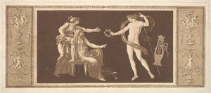 Apollo krone kunsten Apollo Crowining the Arts, fra Recueil de Different Compositions..., 1784.