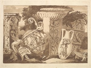 Komposisjon med de antikke fragmentene og en skjev vase, fra Recueil de Compositions..., 1782-84.