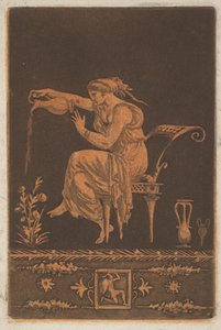 Ung drapert kvinne, sittende, vanning en plante Ung drapert kvinne, sittende, vanning ..., ca. 1784.