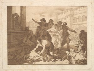 La Peste chez les Philistines Plague Among the Philistines, i et album som inneholder R..., 1782-1821. av Jean Jacques Lagrenee