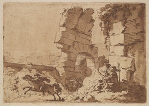 Le Colisée The Colosseum, i et album som inneholder Recueil de Compositions par Lagren..., 1782-1821. av Jean Jacques Lagrenee