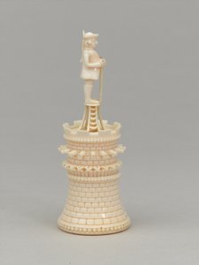 Hvitt tårn, sjakkbrikke, India, 1820 ca av Jean Jacques Scherrer