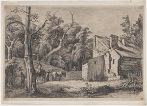 Inngang til Forest of Brie med hytte til høyre, 1772. av Jean Jacques de Boissieu