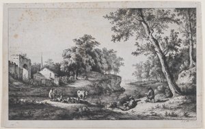 Landskap ved Ambronay, 1796. av Jean Jacques de Boissieu