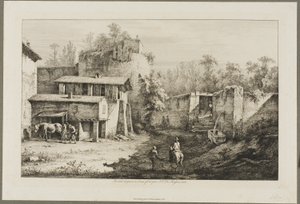 Landskap med rytter og smed av Jean Jacques de Boissieu