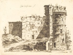 Ruinene av Chateau Saint-Chamond, Loire av Jean Jacques de Boissieu