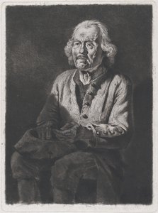 Sittende tigger: Portrett av Old Girard, en bonde fra Chasselay, 1772. av Jean Jacques de Boissieu