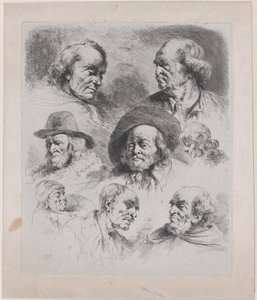 Studie av åtte hoder, 1795. av Jean Jacques de Boissieu