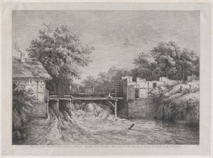 Vannmøllen, etter et maleri av Ruisdaël, 1782.