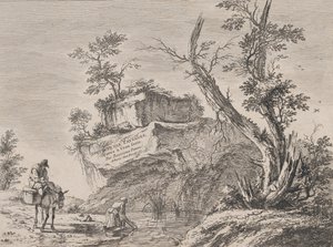Tittelside til en serie med ti landskap, 1763. av Jean Jacques de Boissieu