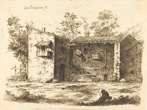 Zwei Häuser mit Ziegeldächern von Jean Jacques de Boissieu