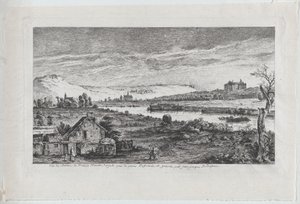 Utsikt over Madrid-slottet, nær Paris, 1764. av Jean Jacques de Boissieu