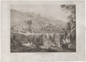 Utsikt over Temple of the Tiburtine Sibyl, 1809.