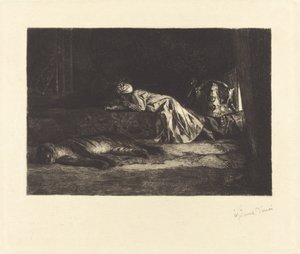 Orientalsk interiør med sovende tiger av Jean Joseph Benjamin Constant