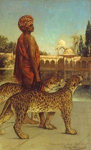 Slottsvakten med to leoparder av Jean Joseph Benjamin Constant