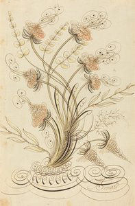 Kalligrafiske blomster av Jean Joseph Bernard called Bernard de Paris