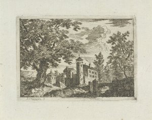 Slott i et landskap av Jean Joseph Hanson
