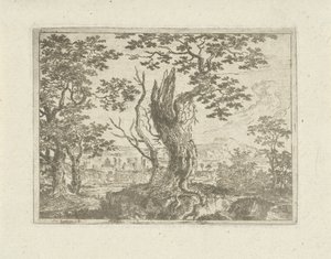 Landskap med et knust tre