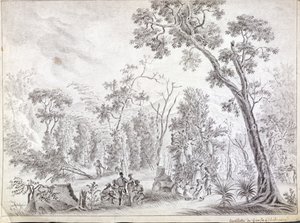 Høsting av nellik i La Reunion, begynnelsen av det nittende århundre av Jean Joseph Patu de Rosemont