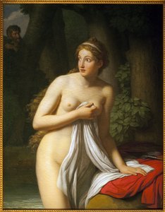 Overraskelsesnymfe. Maleri av Jean Joseph Taillasson (1745-1809), Olje på lerret. Fransk kunst fra 1700-tallet. Toulouse kunstmuseum.