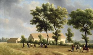 Landskap i Ile-de-France med hogstmaskiner, 1802