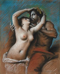 Antipe og Jupiter (kull og fargestift på papir) av Jean Jules Antoine Lecomte du Nouy