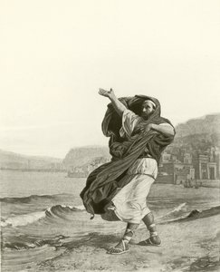Demosthenes praktiserer oratorisk (dyptrykk)