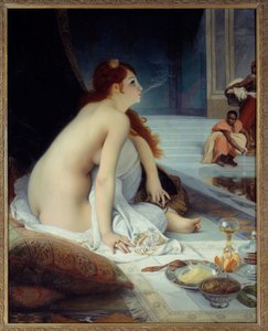 Orientalisme: "" Den hvite slaven"" Maleri av Jean Jules Antoine Lecomte du Nouy (1842-1923) 1888 Søn. 1,46x1,18 m Nantes, Museum of Fine Arts - Orientalism: “” Den hvite slaven”””. Maleri av Jean Jules Antoine Lecomte du Nouy (1842-1923)
